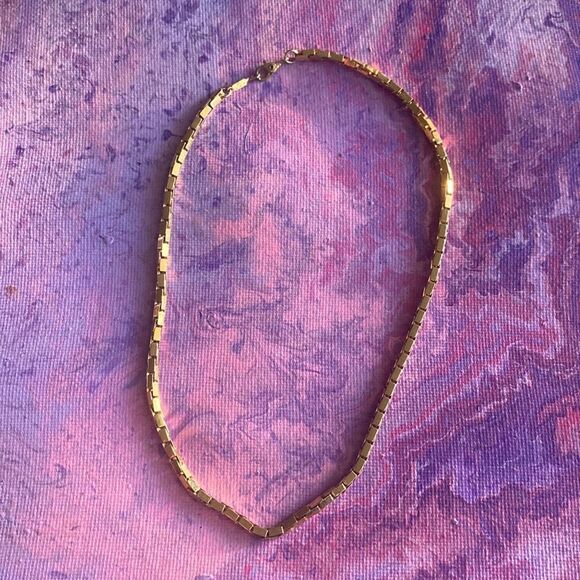 Vintage Monet Square Box Style Chain Necklace - Picture 1 of 6